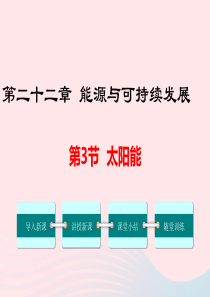 2019年春九年级物理全册 第二十二章 第3节 太阳能课件 （新版）新人教版