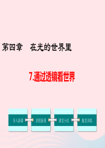 2019年八年级物理上册 4.7 通过透镜看世界课件 （新版）教科版