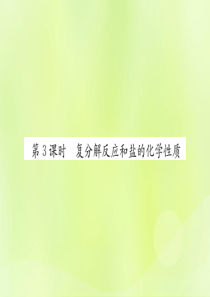 2019届九年级化学下册 第十一单元 盐 化肥 课题1 第3课时 复分解反应和盐的化学性质复习课件 