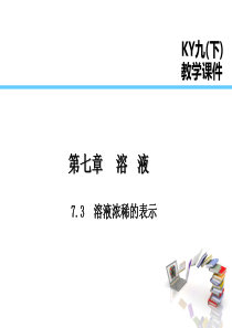 2019届九年级化学下册 第七章 溶液 7.3 溶液浓稀的表示课件 （新版）粤教版