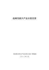 战略新兴产业分类目录