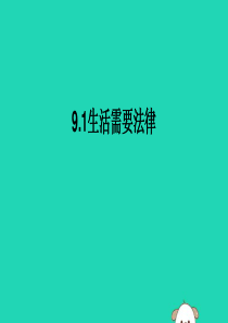 2019春七年级道德与法治下册 9.1 生活需要法律课件 新人教版