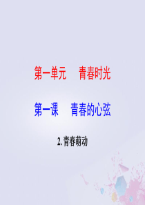 2019春七年级道德与法治下册 2.2 青春萌动课件 新人教版