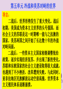 2019春九年级历史下册 第五单元 冷战和美苏对峙的世界复习课件 新人教版