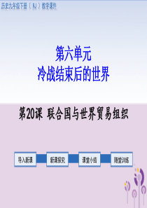 2019春九年级历史下册 第六单元 冷战结束后的世界 第20课 联合国与世界贸易组织教学课件 新人教