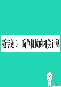 2019春八年级物理下册 微专题3 简单机械的相关计算习题课件 （新版）新人教版