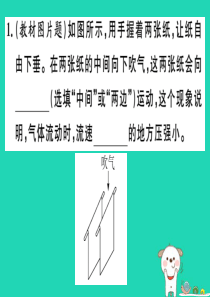 2019春八年级物理全册 第八章 第四节 流体压强与流速的关系习题课件 （新版）沪科版