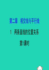 2019版七年级数学下册 第二章 相交线与平行线 2.1 两条直线的位置关系（第1课时）教学课件 （