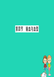 2019版七年级生物下册 第四单元 生物圈中的人 第四章 人体内物质的运输 4 输血与血型训练课件 