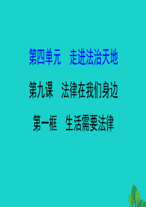 2019版七年级道德与法治下册 第四单元 走进法治天地 第九课 法律在我们身边 第1框生活需要法律习