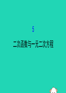 2019版九年级数学下册 第二章 二次函数 2.5 二次函数与一元二次方程教学课件 （新版）北师大版