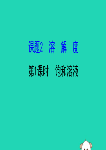 2019版九年级化学下册 第九单元 溶液 9.2 溶解度 9.2.1 饱和溶液教学课件 （新版）新人