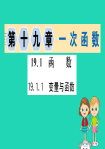 2019版八年级数学下册 第十九章 一次函数 19.1 变量与函数 19.1.1 变量与函数训练课件