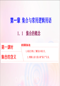 2019-2020学年新教材高中数学 第一章 集合与常用逻辑用语 1.1 集合的概念 第一课时 集合