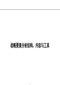 战略要素分析结构、内容与工具(实战所用)