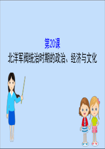 2019-2020学年新教材高中历史 第六单元 辛亥革命与中华民国的建立 6.20 北洋军阀统治时期