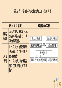 2019-2020学年新教材高中地理 第一章 人口分布、迁移与合理容量 第三节 资源环境承载力与人口