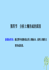 2019-2020学年新教材高中地理 第3单元 从圈层作用看地貌与土壤 3.4 分析土壤形成的原因课