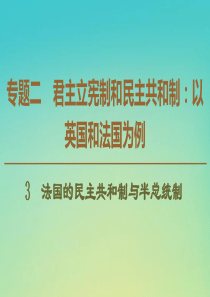 2019-2020学年高中政治 专题2 3 法国的民主共和制与半总统制课件 新人教版选修3