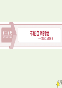 2019-2020学年高中语文 第二单元 不证自明的话课件 鲁人版选修《语言的运用》