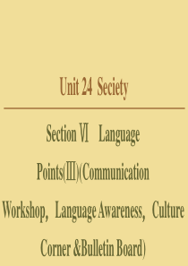 2019-2020学年高中英语 Unit 24 Seciety Section Ⅵ Language