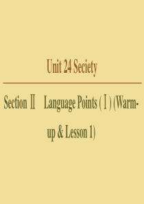 2019-2020学年高中英语 Unit 24 Seciety Section Ⅱ Language