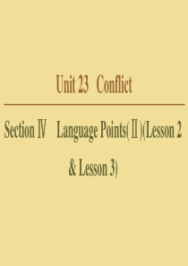 2019-2020学年高中英语 Unit 23 Conflict Section Ⅳ Languag