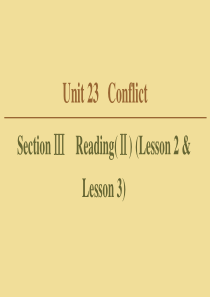 2019-2020学年高中英语 Unit 23 Conflict Section Ⅲ Reading