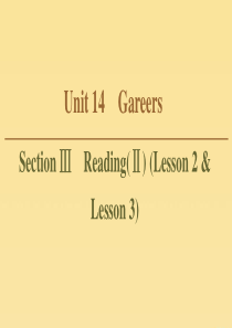 2019-2020学年高中英语 Unit 14 Careers Section Ⅲ Reading（