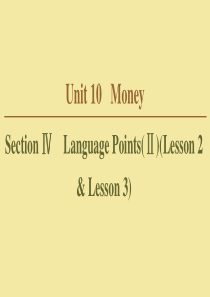 2019-2020学年高中英语 Unit 10 Money Section Ⅳ Language P