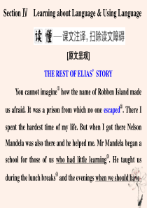 2019-2020学年高中英语 Unit 5 Nelson Mandela Section Ⅳ Le