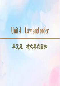 2019-2020学年高中英语 Unit 4 Law and order 单元尾 核心要点回扣课件 