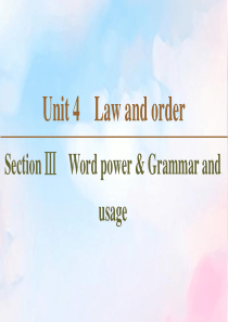 2019-2020学年高中英语 Unit 4 Law and order Section Ⅲ Wor