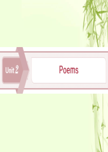 2019-2020学年高中英语 Unit 2 Poems 1 Section Ⅰ Warming U