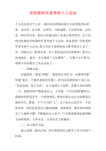 学校教师年度考核个人总结