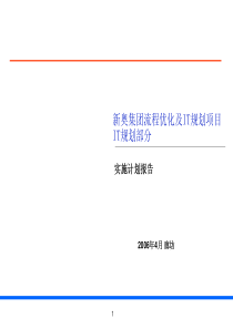 新奥IT战略规划-实施计划报告