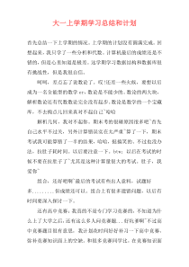 大一上学期学习总结和计划