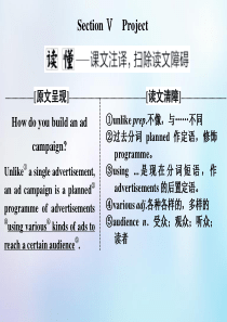 2019-2020学年高中英语 Unit 1 Advertising Section V Proje