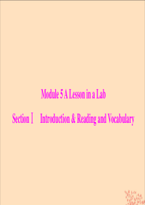 2019-2020学年高中英语 Module 5 A Lesson in a Lab Section