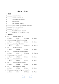 中考英语综合训练 感叹句作业（pdf）