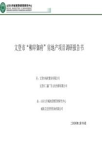 文登市“柳岸御府”房地产项目调研报告