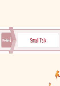 2019-2020学年高中英语 Module 1 Small Talk Section Ⅰ课件 外研