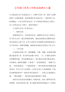 公司部门员员工年终总结例文5篇