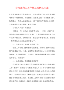 公司在岗人员年终总结例文5篇