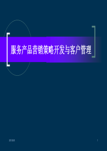 服務産品營銷策略開發與客戶管理