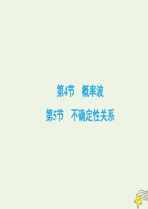 2019-2020学年高中物理 第十七章 波粒二象性 第4、5节 概率波 不确定性关系课件 新人教版