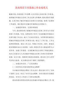 发改局百日攻坚战工作总结范文