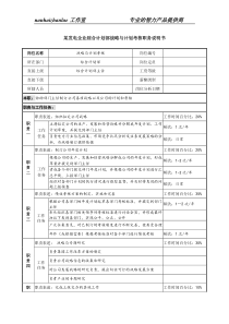 某发电企业综合计划部战略与计划考核职务说明书