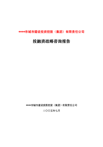 某市城投投融资战略pdf