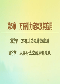 2019-2020学年高中物理 第5章 第2节 万有引力定律的应用 第3节 人类对太空的不懈追求课件